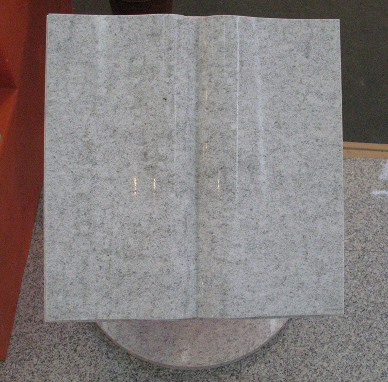 White Granite Book Headstone