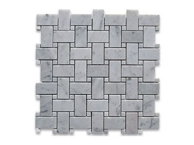 Carrara Marble Black Mosaic Tile
