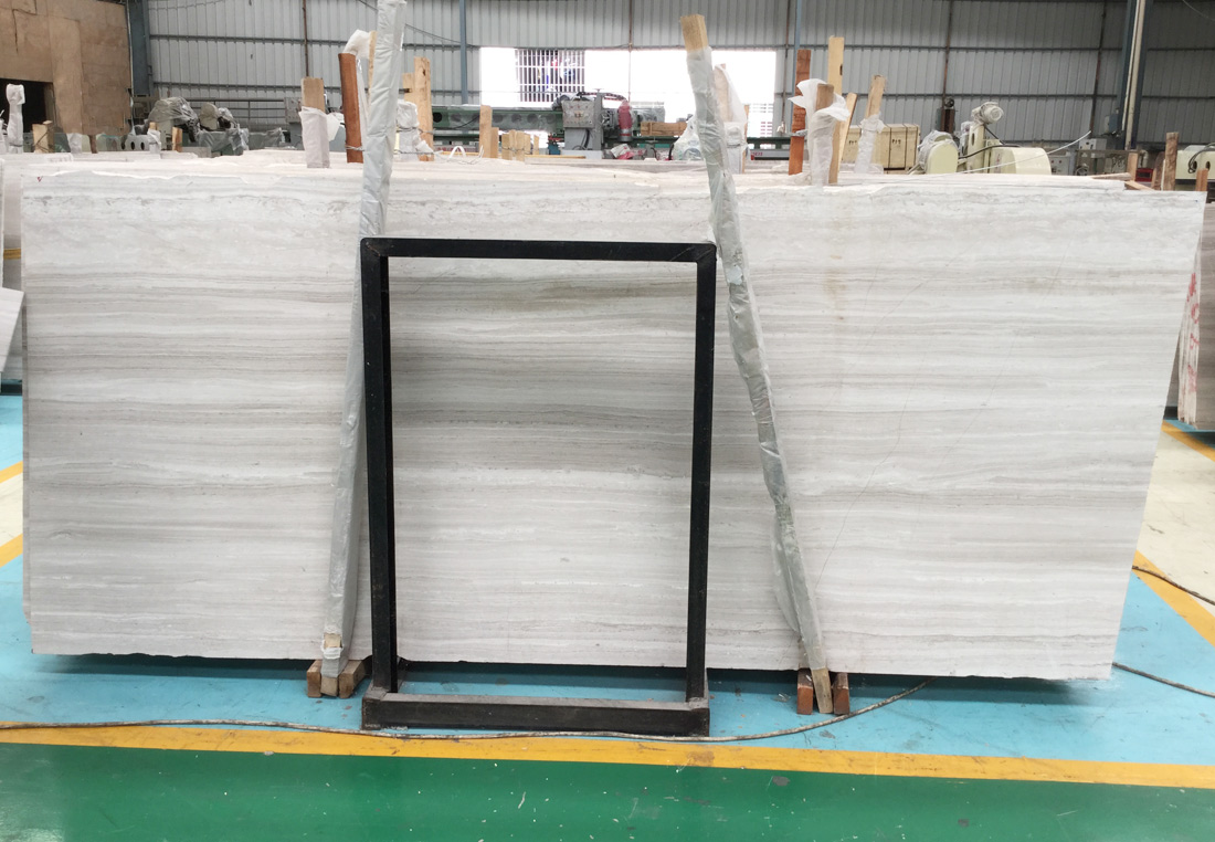 Chinese White Wood Marble Slabs