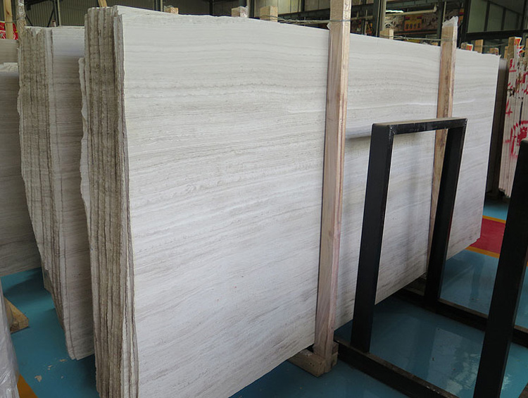 White Wood Grain Marble Slabs