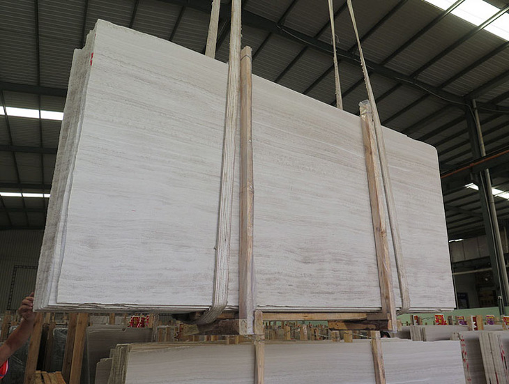 Wooden Grain White Marble Slabs