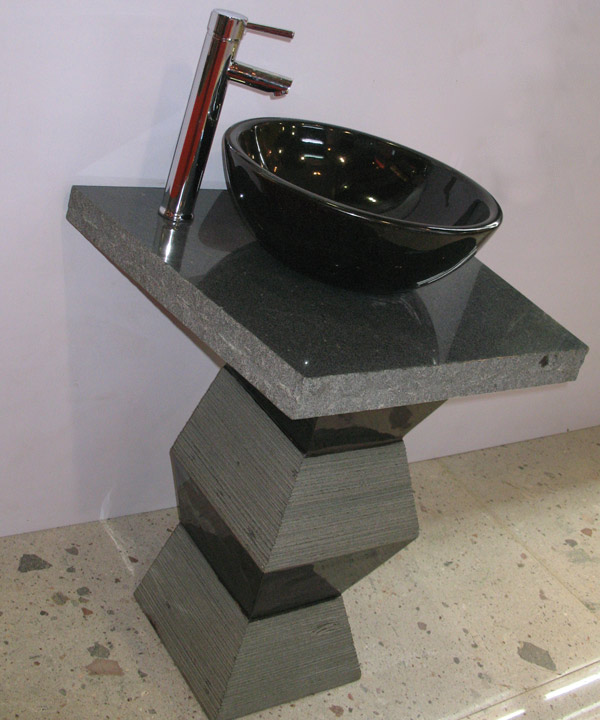 Black Granite Pedestal Vanity Top