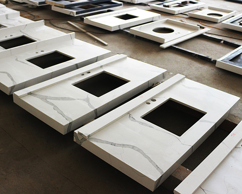 White Quartz Stone Vanity Tops