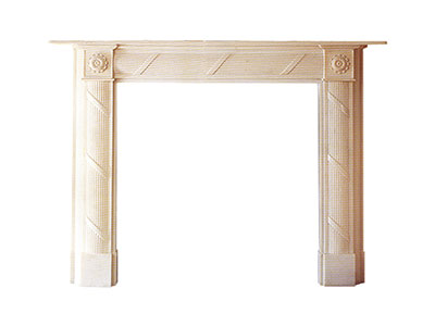 China Beige Travertine Fireplace