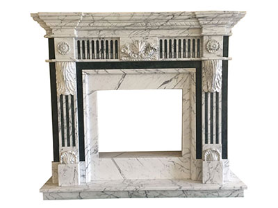 China White and Black Marble Mantels