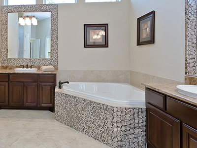 China White Glass Mosaic Bathtub