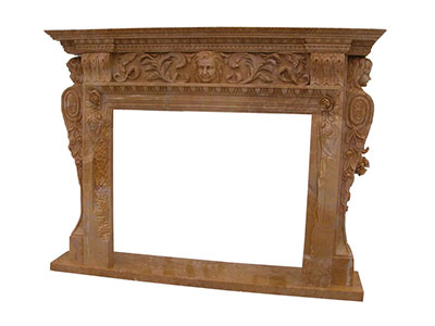 China Yellow Marble Fireplace