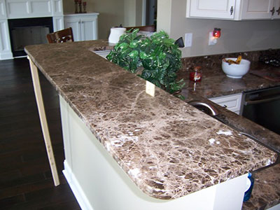 Dark Emperador Marble Kitchen Countertops