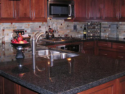 Padding Dark Granite Countertops Kitchen