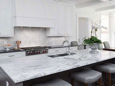 Staturary White Marble Kitchen Countertop