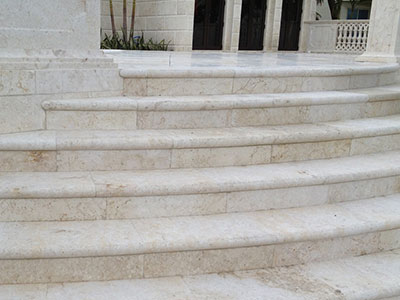 Beige Limestone Outdoor Stair