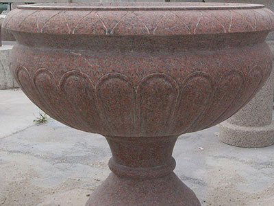 China Red Granite Flower Pot