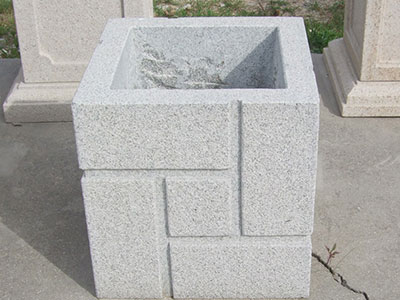 Gray Square Flower Pot