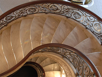 Greece White Volakas Marble Stair